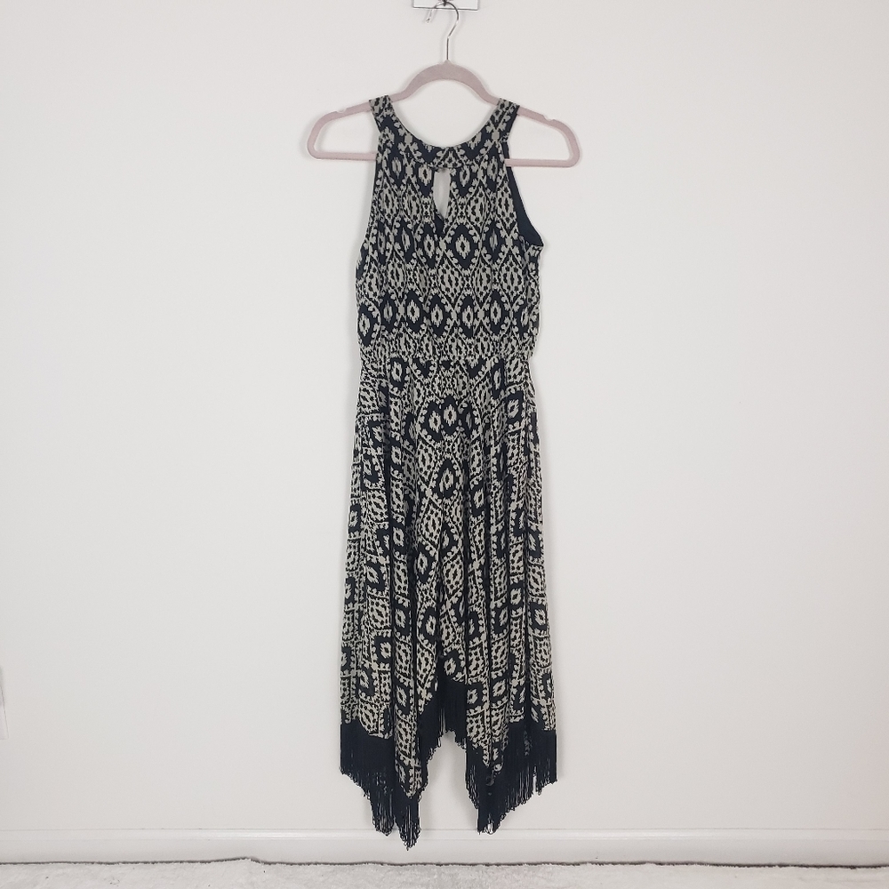 Magic Boho Patterned Handkerchief Maxi Dress, Women’s Size Small